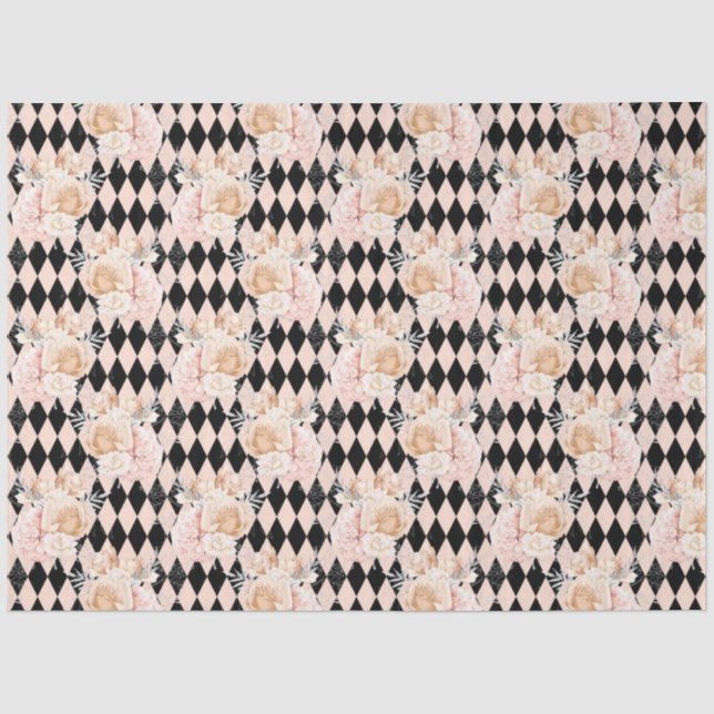 Papel De Seda Série Pêssego e Prata Design 14 (Frente )