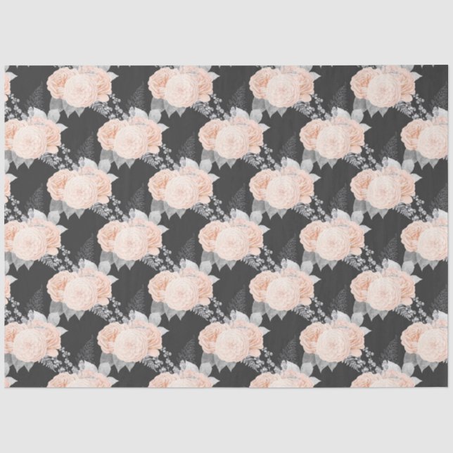 Papel De Seda Série Pêssego e Prata Design 4 (Frente )