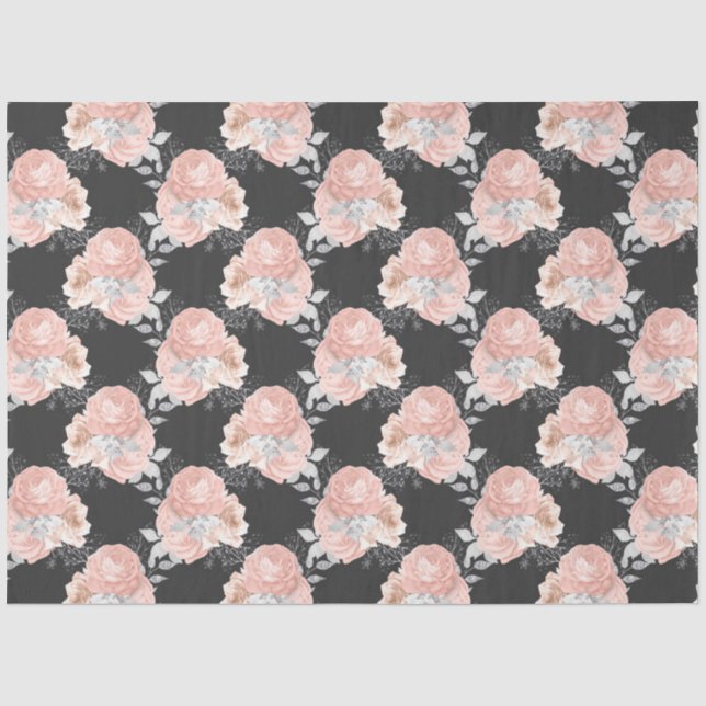 Papel De Seda Série Pêssego e Prata Design 5 (Frente )