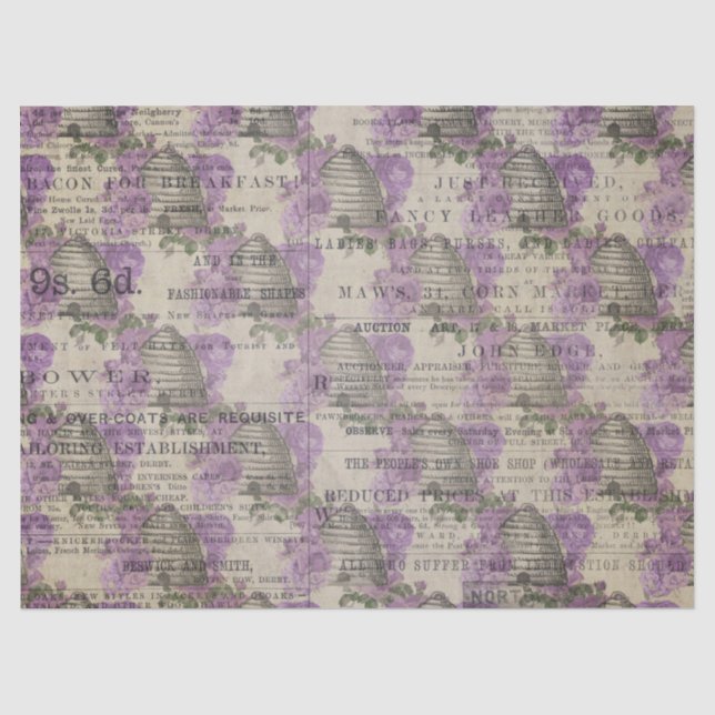 Papel De Seda Série Purple Bee Design 16 (Frente )
