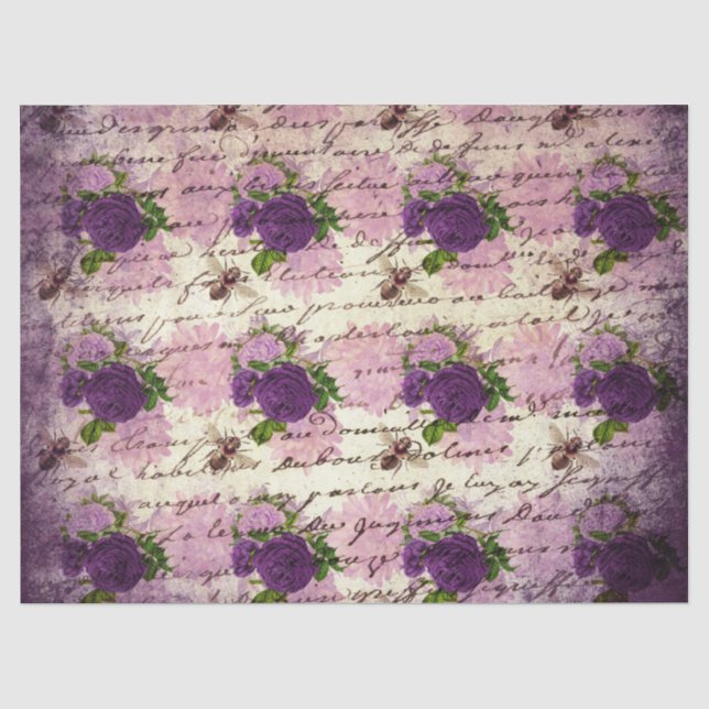 Papel De Seda Série Purple Bee Design 4 (Frente )