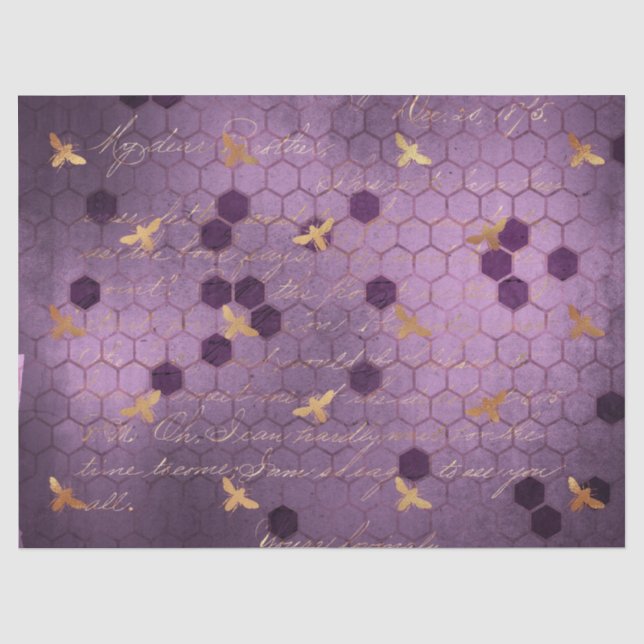 Papel De Seda Série Purple Bee Design 5 (Frente )