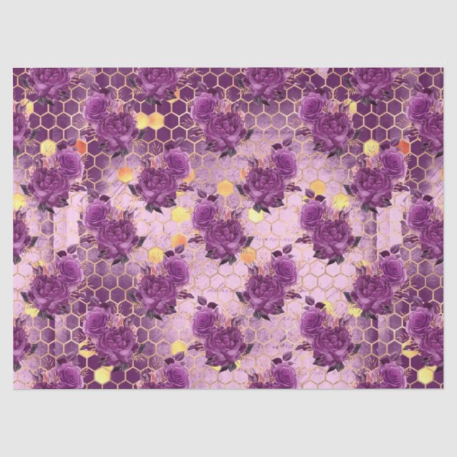 Papel De Seda Série Purple Bee Design 6 (Frente )
