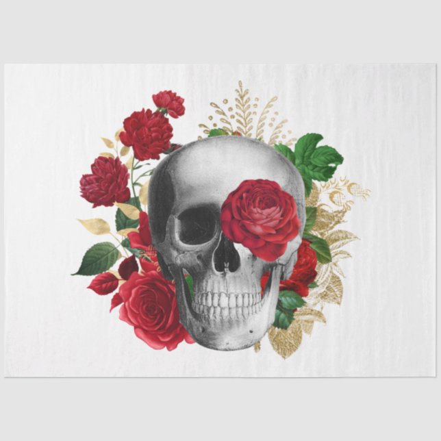 Papel De Seda Série Red Rose Steampunk Design 21 (Frente )