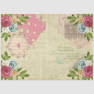 Papel De Seda Série Rosa Romântica Design 10
