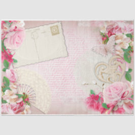 Papel De Seda Série Rosa Romântica Design 12