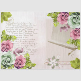 Papel De Seda Série Rosa Romântica Design 13