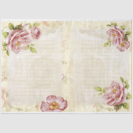Papel De Seda Série Rosa Romântica Design 7