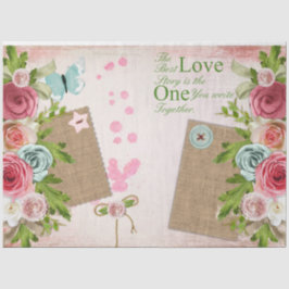 Papel De Seda Série Rosa Romântica Design 8