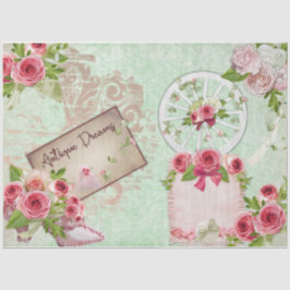 Papel De Seda Série Rosa Romântica Design 9
