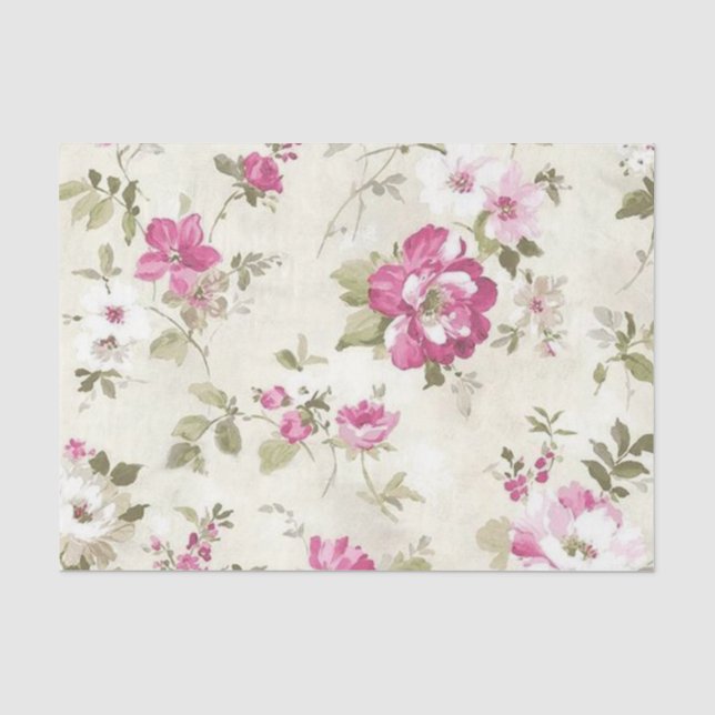 Papel De Seda Série Rosa Shabby Chic Design 10 (Frente )