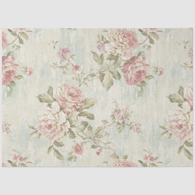 Papel De Seda Série Rosa Shabby Chic Design 3 (Frente )