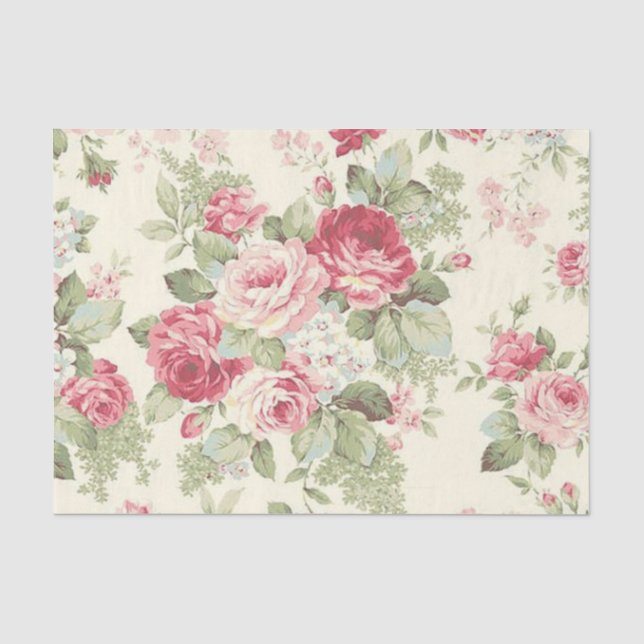 Papel De Seda Série Rosa Shabby Chic Design 6 (Frente )