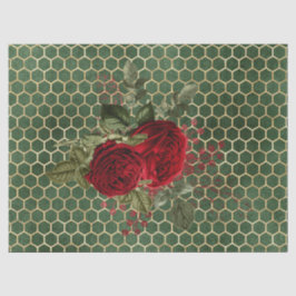 Papel De Seda Série Rosa Vermelha Abelha Design 70