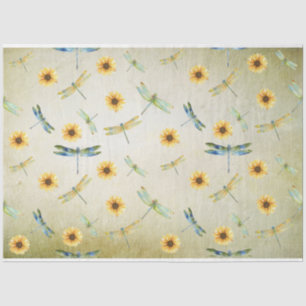 Papel De Seda Série Sunflower e Dragonfly Design 6