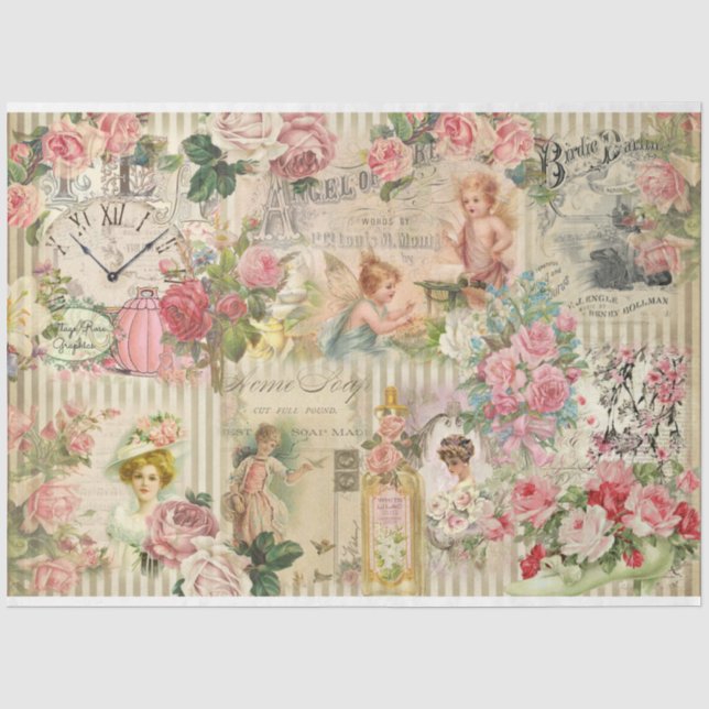 Papel De Seda Série Vitoriana Shabby Chic Design 6 (Frente )