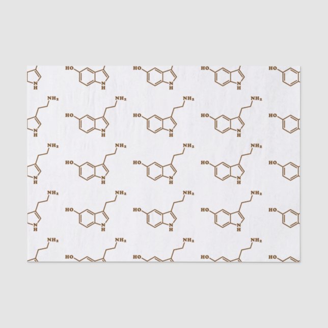 Papel De Seda Serotonina Fórmula Química Molecular (Frente )
