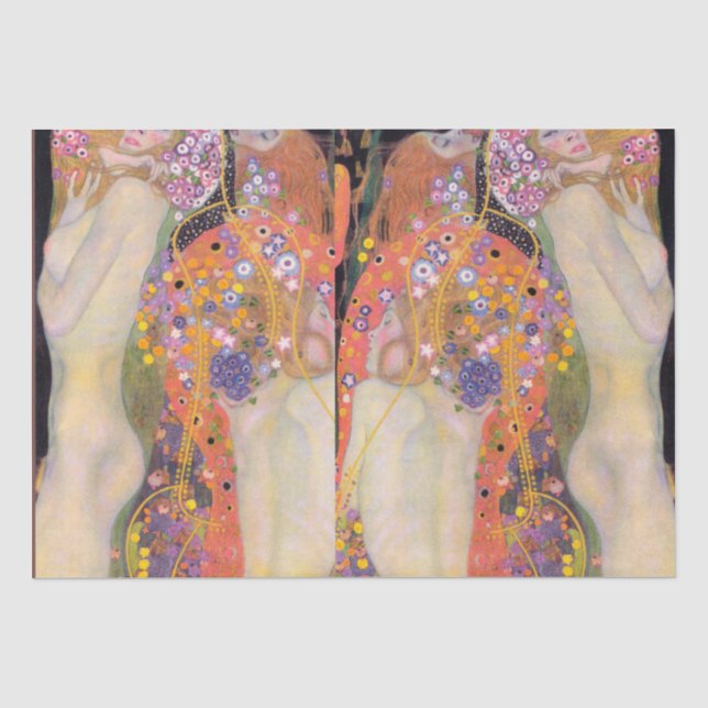 Papel De Seda Serpentes de Água, Gustav Klimt (Frente )
