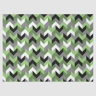 Papel De Seda Seta verde, branca, Cinza e chevron preto