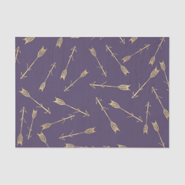 Papel De Seda Setas roxas (Design 7 da Série Roxo) (Frente )