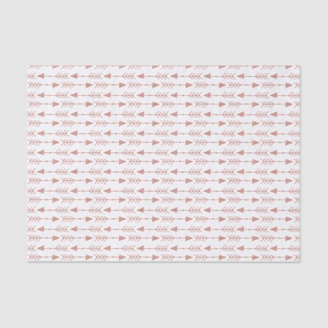 Papel De Seda Setas Tribais Douradas Girly Rosa | Boêmia (Frente )