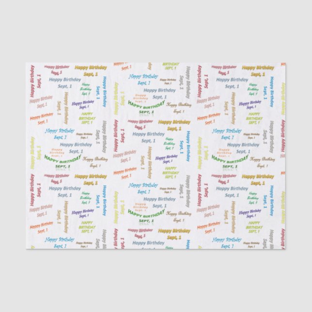 Papel De Seda Setembro, 1º de Aniversário (Frente )