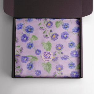 Papel De Seda Setembro Aniversário Mês Flores Aster Morning Glor