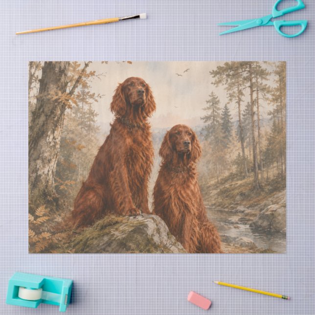 Papel De Seda Setter Irlandês (Arte )
