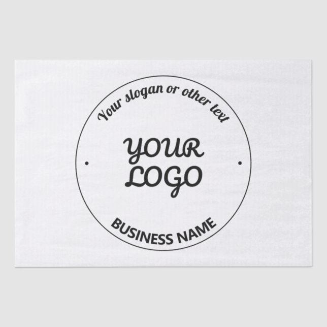 Papel De Seda Seu logotipo com Slogan e nome comercial editáveis (Frente )