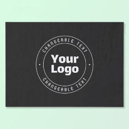 Papel De Seda Seu logotipo e Modelo de texto editável | Preto & 