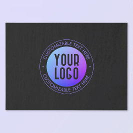 Papel De Seda Seu logotipo e moderna gradação de madeira azul e 