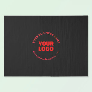 Papel De Seda Seu logotipo ou imagem e texto editável, vermelho 