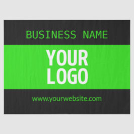 Papel De Seda Seu logotipo ou imagem | Preto e Verde Brilho