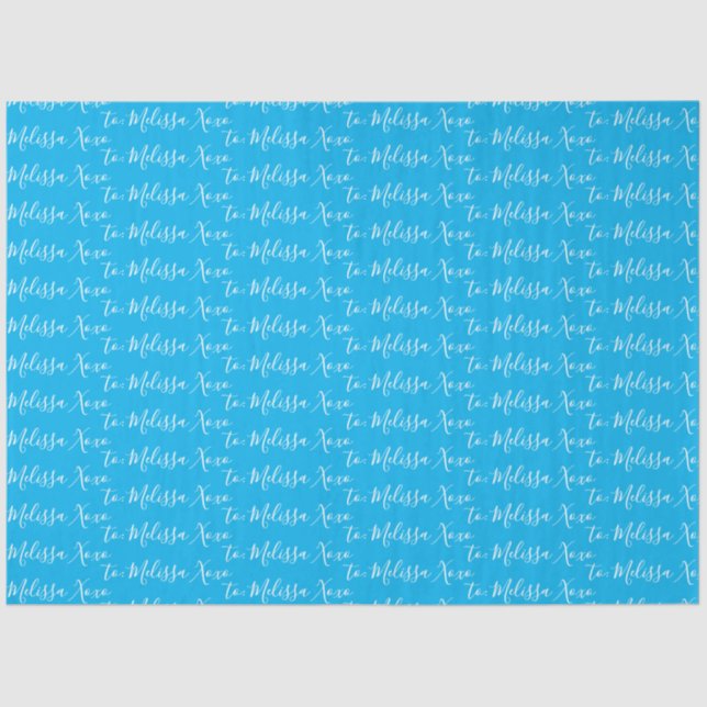 Papel De Seda Seu nome azul (Frente )