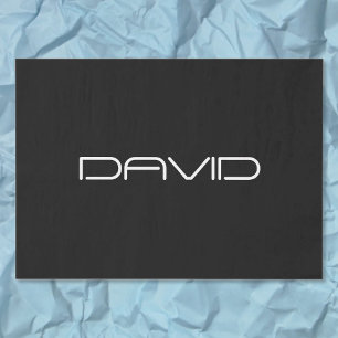 Papel De Seda Seu nome   Legal Texto Personalizável Estilizado