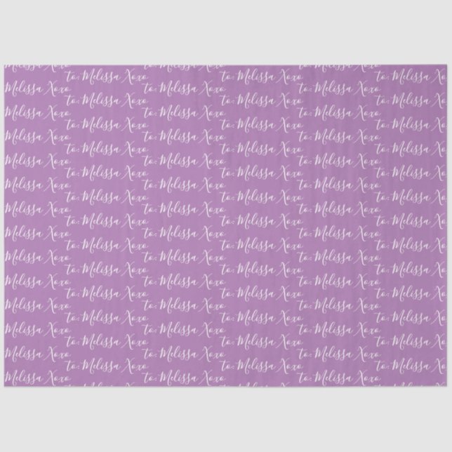 Papel De Seda Seu Nome Roxo (Frente )