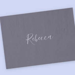 Papel De Seda Seu Nome   Script Lavanda Elegante em Roxo Turvo