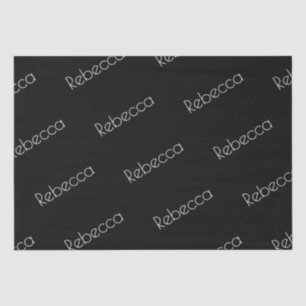 Papel De Seda Seu nome Tampão branco moderno a preto