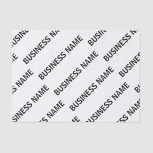 Papel De Seda Seu Padrão de Nome de Empresa Preto e branco