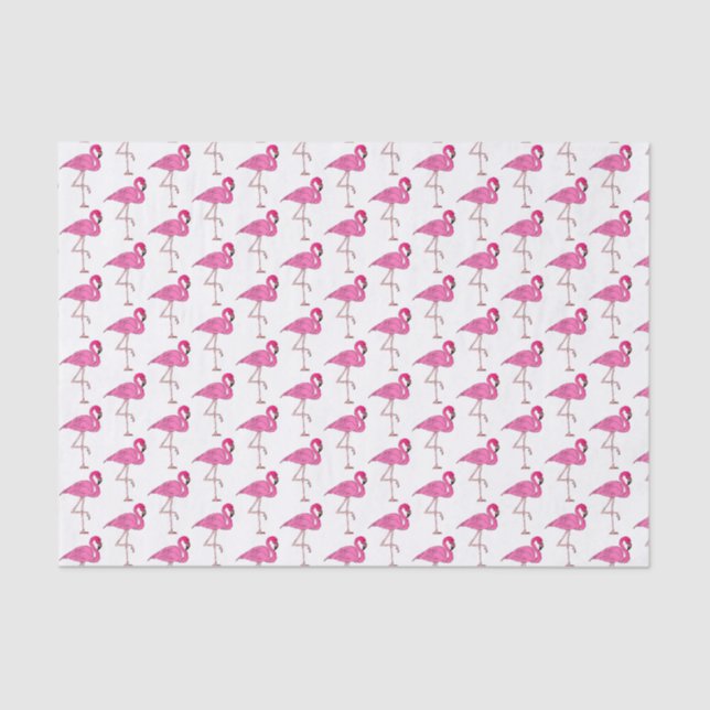 Papel De Seda Seu Pássaro de Verão Flamingo, Rosa Tropical, Cor- (Frente )