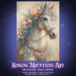 Papel De Seda Shabby Chic Floral Horse Craft Decoupage