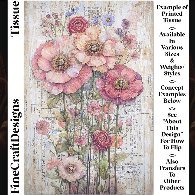 Papel De Seda Shabby Chic Floral Pastel Colagem CS5 Decoupage (Criador carregado)