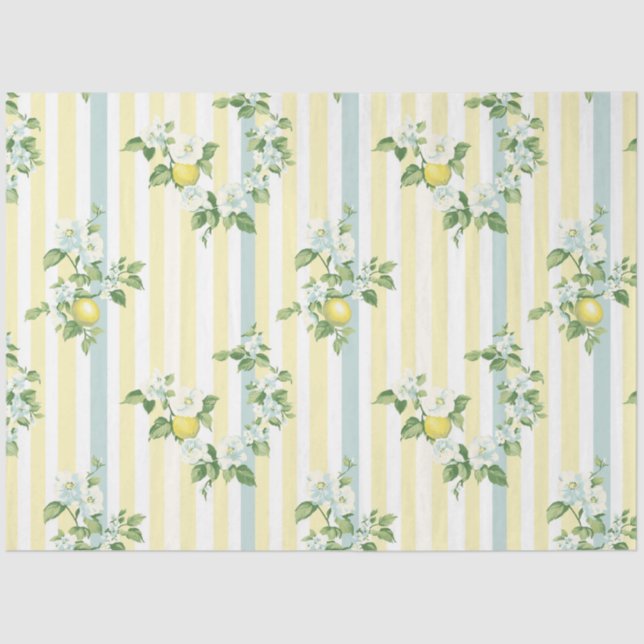 Papel De Seda Shabby Chic Lemon Floral Series Design #11 (Frente )