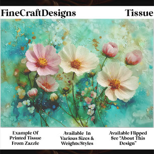 Papel De Seda Shabby Chic Painel Floral Aquarela FB1L Decoupage