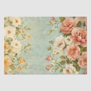 Papel De Seda Shabby Chic Rosa Amarelo Florais Vintage Decoupage
