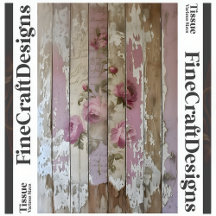 Shabby Chic Rosas Vintage em Madeira Decoupagem A2