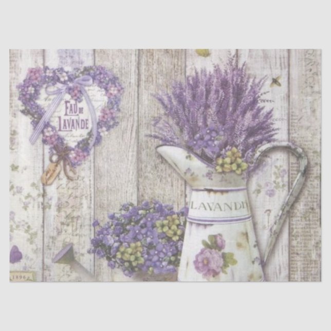 Papel De Seda Shabby Chic Série Lilás Design 28 (Frente )