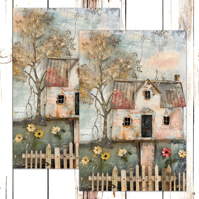 PAPEL DE SEDA SHABBY COUNTRY FARMHOUSE MILHAR DECOUPGE (SHABBY COUNTRY FARMHOUSE MIXED MEDIA DECOUPAGE TISSUE PAPER)