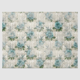 Papel De Seda Shabby Floral Aqua Series Design 2