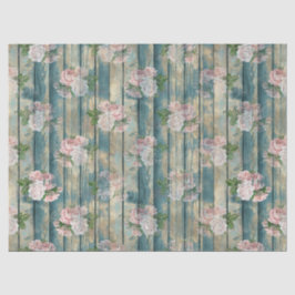 Papel De Seda Shabby Floral Aqua Series Design 6